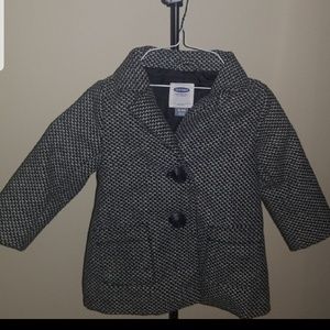 Unisex Pea Coat Black and White